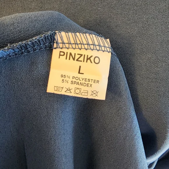 PINZIKO Long Sleeve Tunic Dress V Neck Casual Loose Flowy Swing Shift Dress M/L - Picture 8 of 14